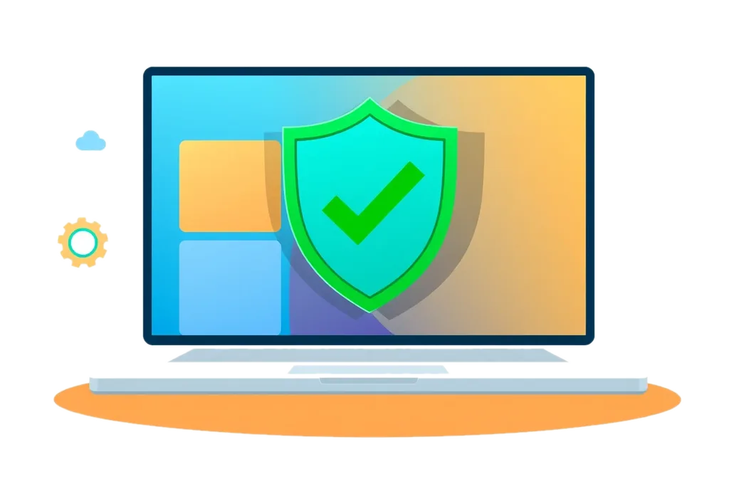 Illustration of a laptop with protected applications