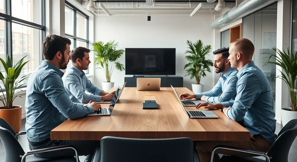 Business team meeting with an IT consultant